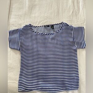 Blue and White Striped Top